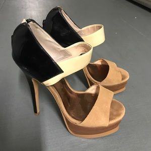 Eva and Zoe black / brown platform heels